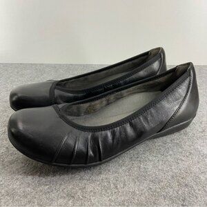 Earth Black Leather Slip On Ballet Flats Women’s Size 8.5W